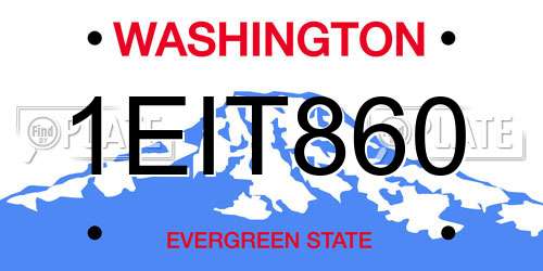 1EIT860 Washington License Plate