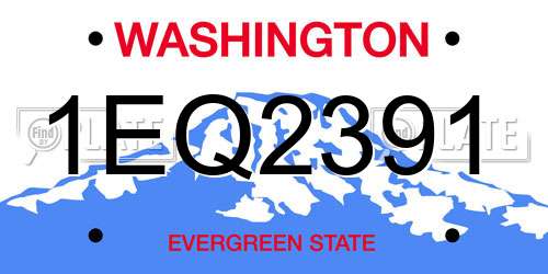1EQ2391 Washington License Plate
