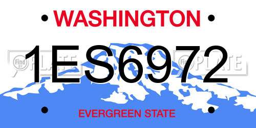 1ES6972 Washington License Plate