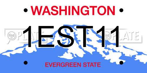 1EST11 Washington License Plate