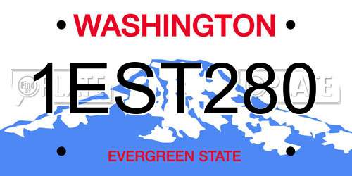 1EST280 Washington License Plate