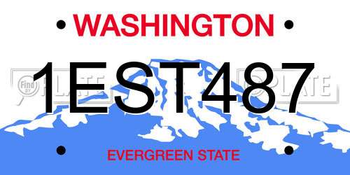1EST487 Washington License Plate