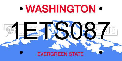 1ETS087 Washington License Plate