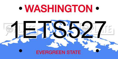 1ETS527 Washington License Plate