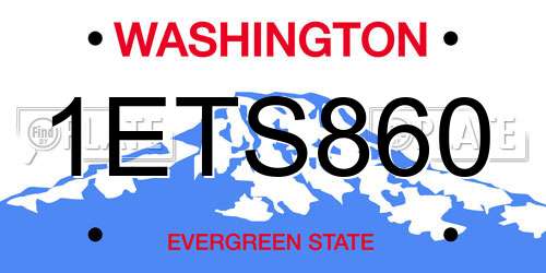 1ETS860 Washington License Plate