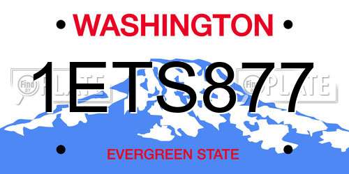 1ETS877 Washington License Plate
