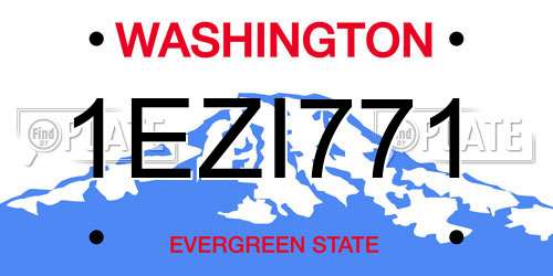 1EZI771 Washington License Plate