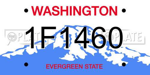 1F1460 Washington License Plate