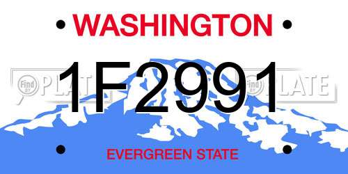 1F2991 Washington License Plate