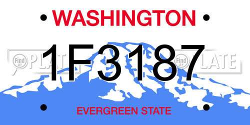 1F3187 Washington License Plate