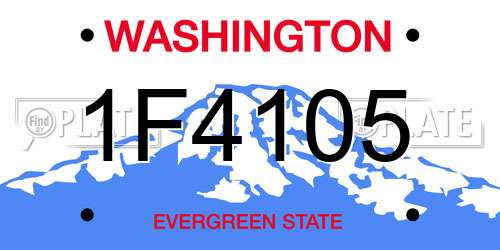 1F4105 Washington License Plate