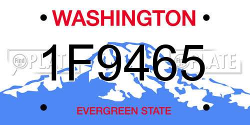 1F9465 Washington License Plate