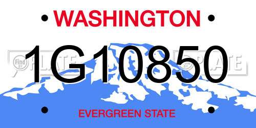 1G10850 Washington License Plate