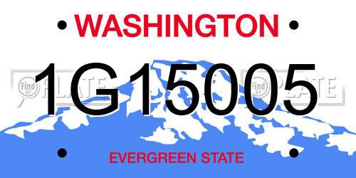 1G15005 Washington License Plate