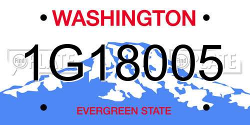 1G18005 Washington License Plate