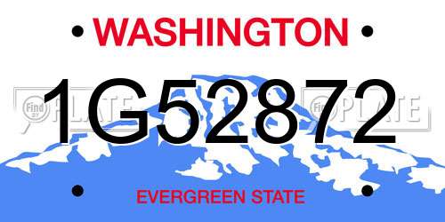 1G52872 Washington License Plate