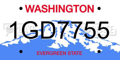 1GD7755 Washington License Plate