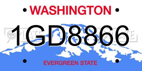 1GD8866 Washington License Plate