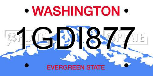 1GDI877 Washington License Plate