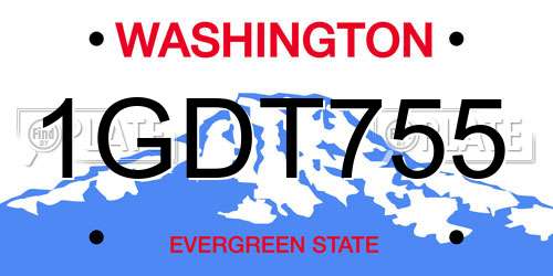 1GDT755 Washington License Plate