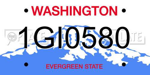 1GI0580 Washington License Plate
