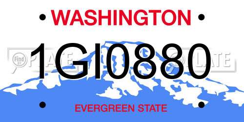 1GI0880 Washington License Plate