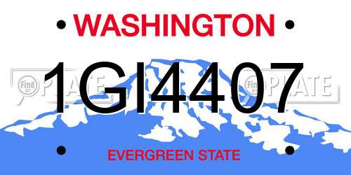 1GI4407 Washington License Plate
