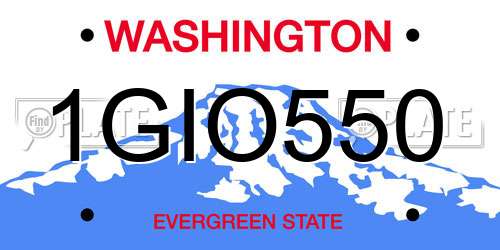 1GIO550 Washington License Plate