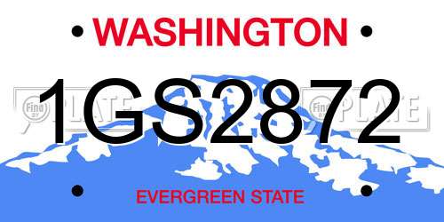 1GS2872 Washington License Plate