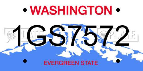 1GS7572 Washington License Plate
