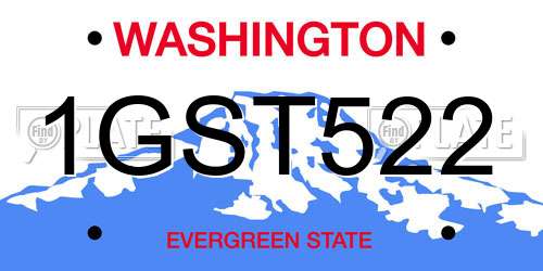 1GST522 Washington License Plate
