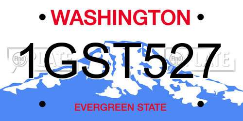 1GST527 Washington License Plate