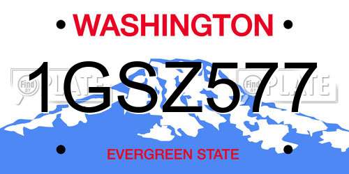 1GSZ577 Washington License Plate