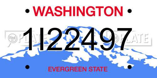 1I22497 Washington License Plate
