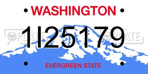 1I25179 Washington License Plate
