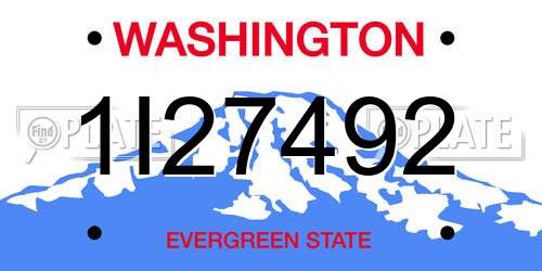 1I27492 Washington License Plate