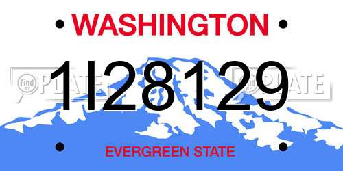 1I28129 Washington License Plate
