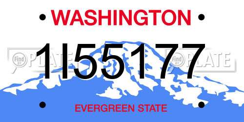 1I55177 Washington License Plate