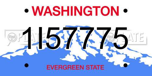 1I57775 Washington License Plate