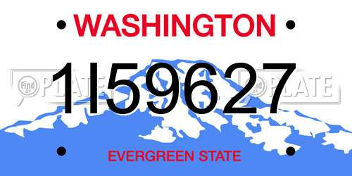 1I59627 Washington License Plate