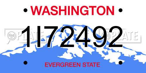 1I72492 Washington License Plate