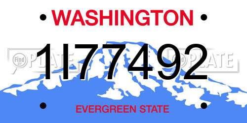 1I77492 Washington License Plate