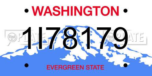 1I78179 Washington License Plate