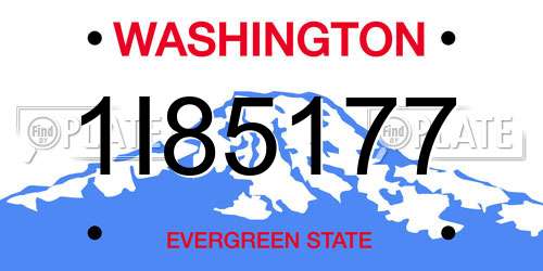 1I85177 Washington License Plate