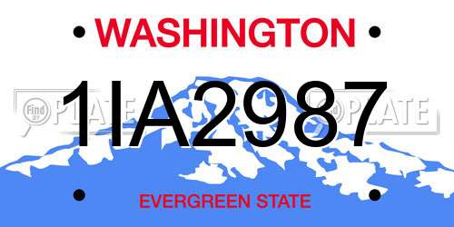 1IA2987 Washington License Plate