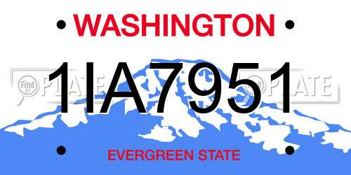 1IA7951 Washington License Plate