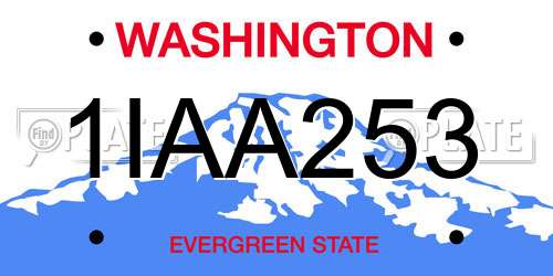 1IAA253 Washington License Plate
