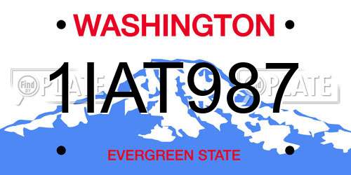 1IAT987 Washington License Plate