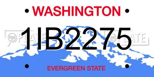 1IB2275 Washington License Plate