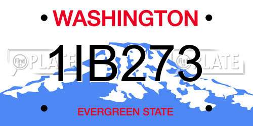 1IB273 Washington License Plate